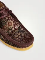 Wallabee Velvet Lace-Up Boots Floral Print