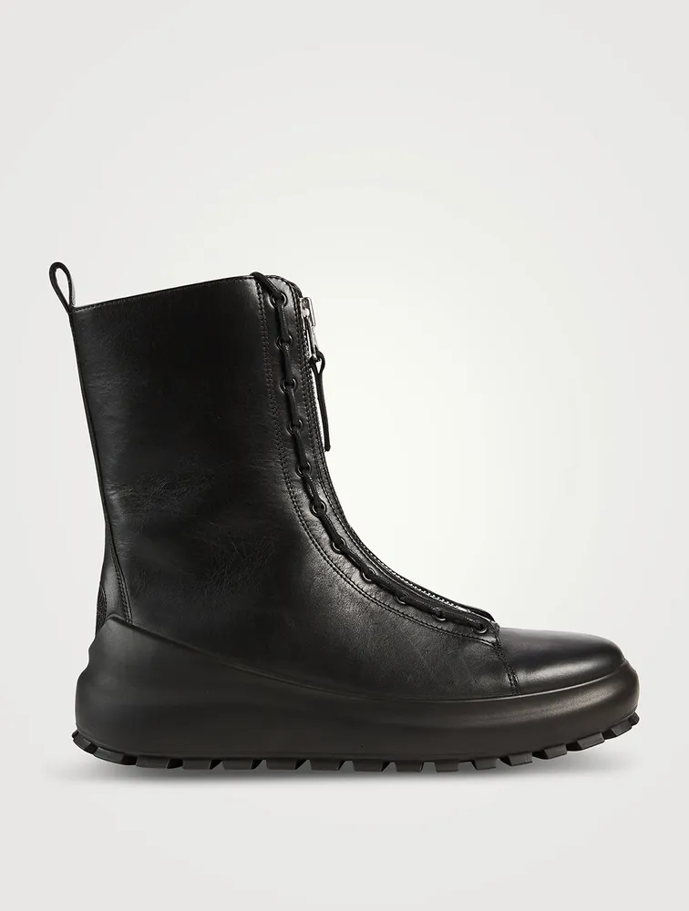 Leather Dual Lace Combat Boots