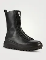 Leather Dual Lace Combat Boots