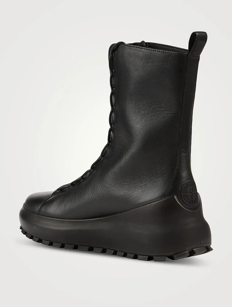 Leather Dual Lace Combat Boots