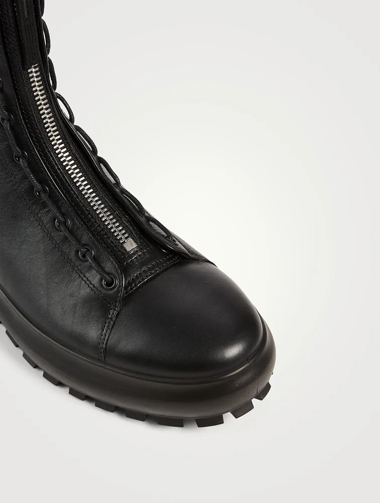 Leather Dual Lace Combat Boots