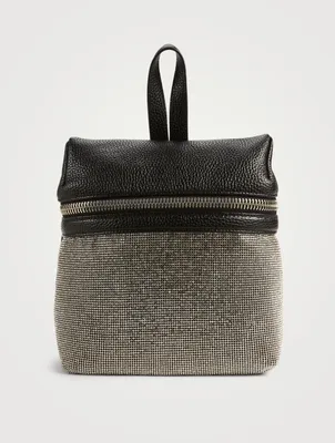 Small Crystal Mesh And Leather Backpack