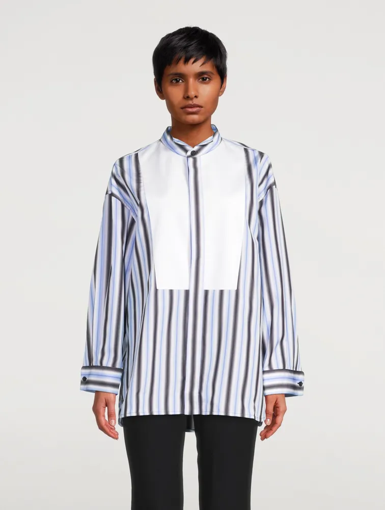 Cotton Poplin Shirt Striped Print