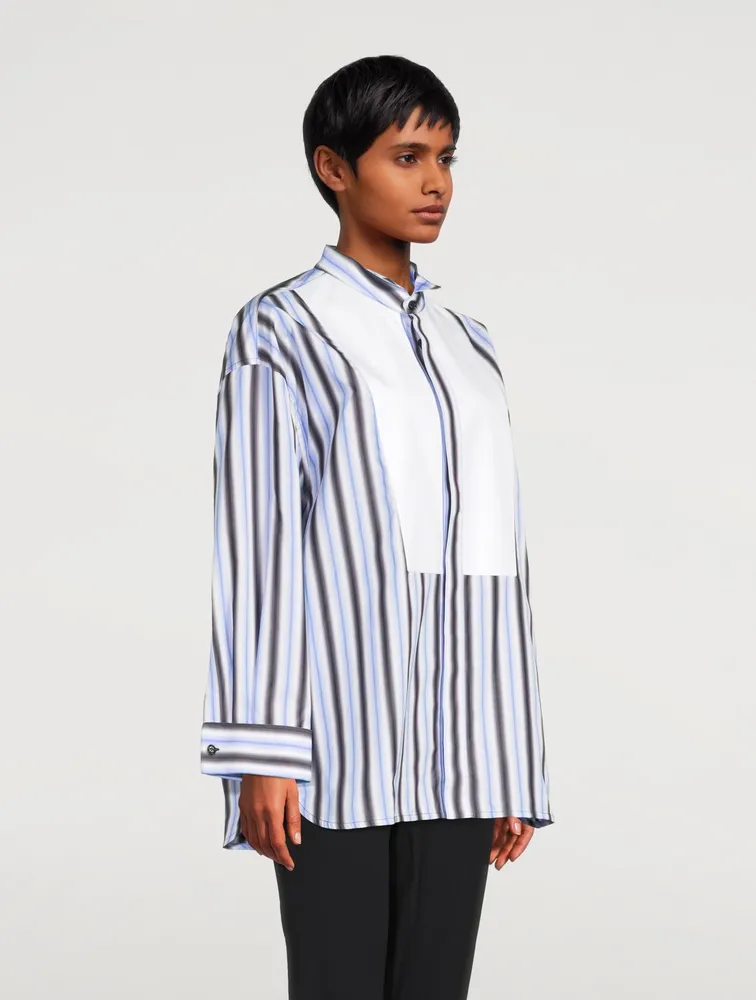 Cotton Poplin Shirt Striped Print