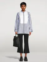 Cotton Poplin Shirt Striped Print