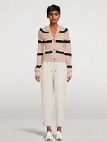 Wool Cardigan Striped Print