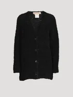 Mohair Knit Oversized Cardigan