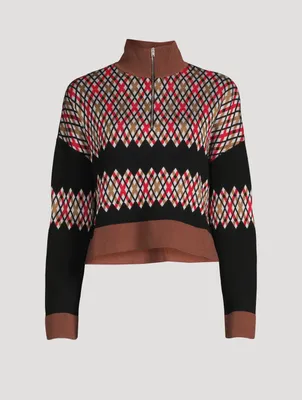 Jacquard Zip Sweater