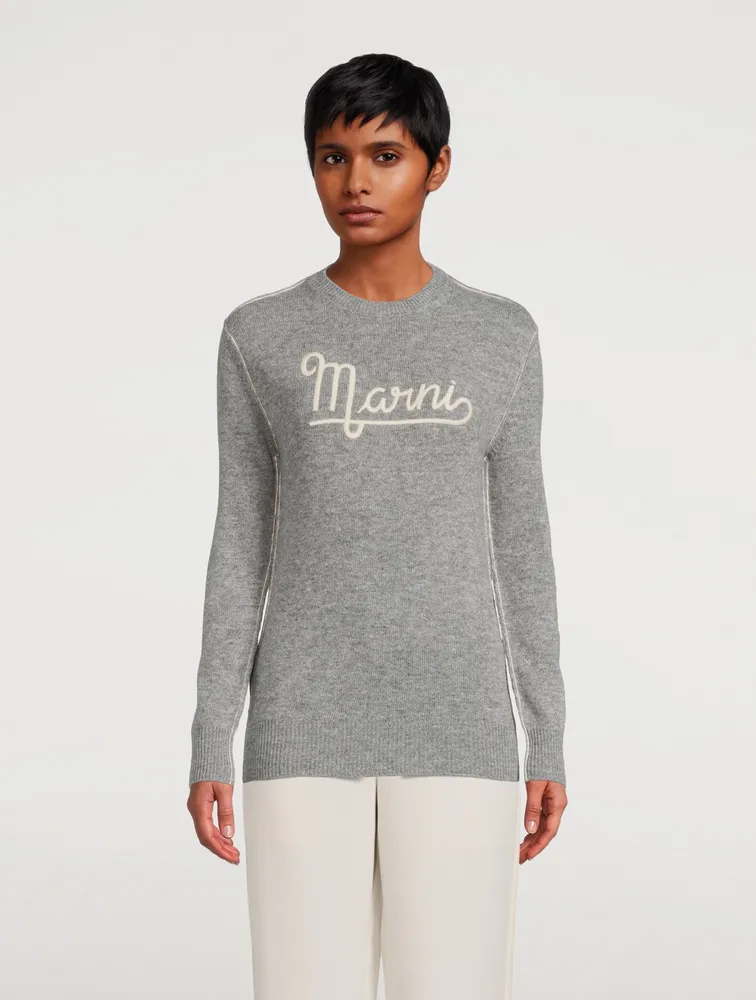 Shetland Wool Sweater With Logo