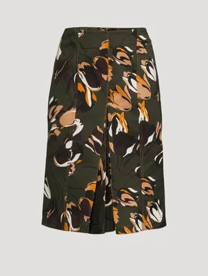 Cotton High-Waisted Printed Skirt