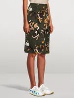 Cotton High-Waisted Printed Skirt