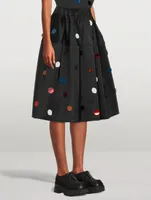 Balloon Midi Skirt With Sequins