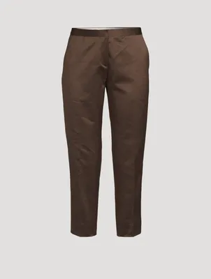 Cotton Slim-Fit Cropped Pants