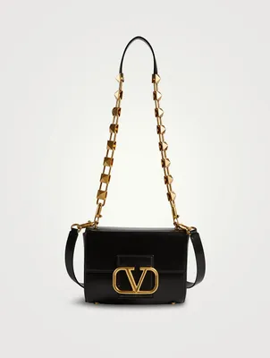 VLOGO Stud Leather Shoulder Bag