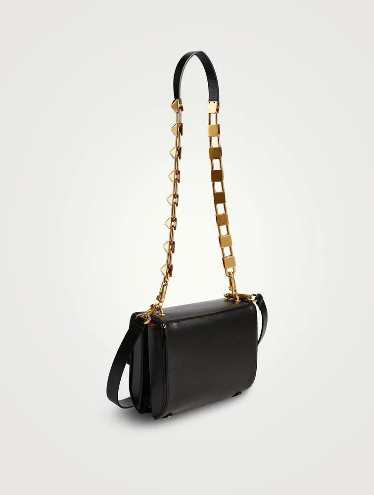 VLOGO Stud Leather Shoulder Bag