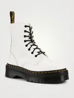 Jadon Leather Lace-Up Platform Ankle Boots