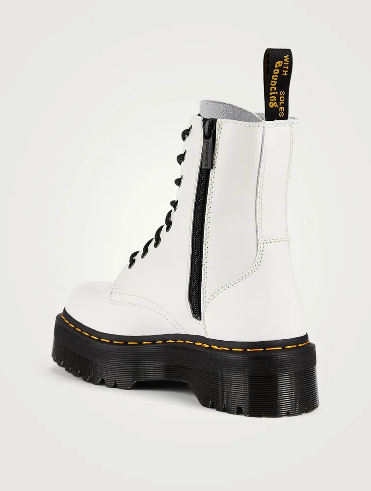 Jadon Leather Lace-Up Platform Ankle Boots