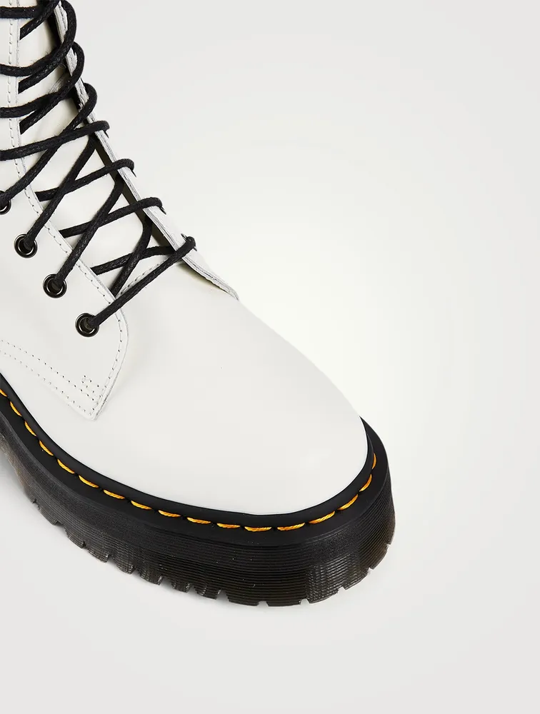 Jadon Leather Lace-Up Platform Ankle Boots