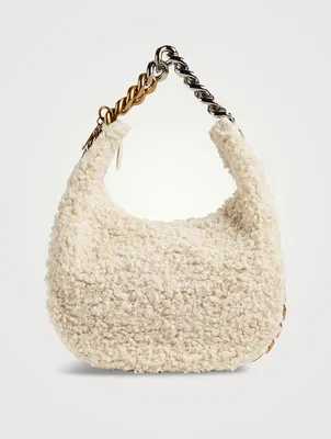 Small Frayme Faux Shearling Chain Shoulder Bag