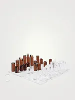 Lucite Chess & Checkers Game Board