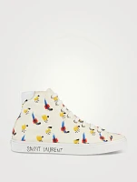 Malibu Canvas And Leather Sneakers Coup De Pinceau Print
