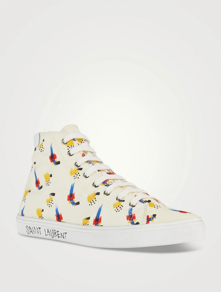 Malibu Canvas And Leather Sneakers Coup De Pinceau Print