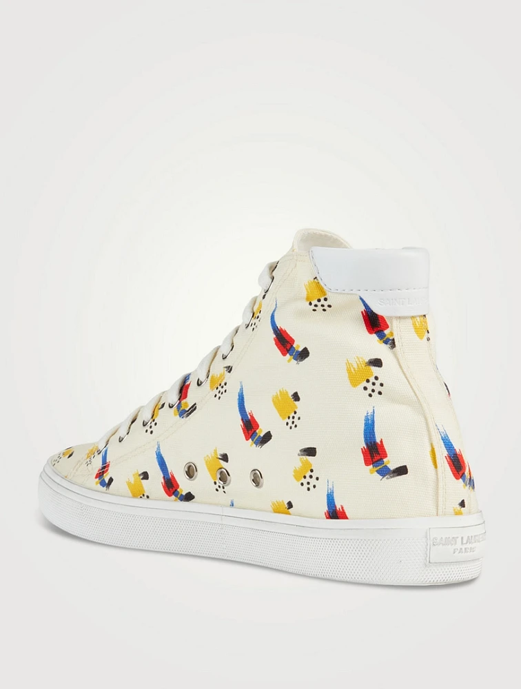 Malibu Canvas And Leather Sneakers Coup De Pinceau Print