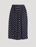 Midi Skirt Polka Dot Print