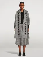 Layered Wool Midi Skirt Gingham Print