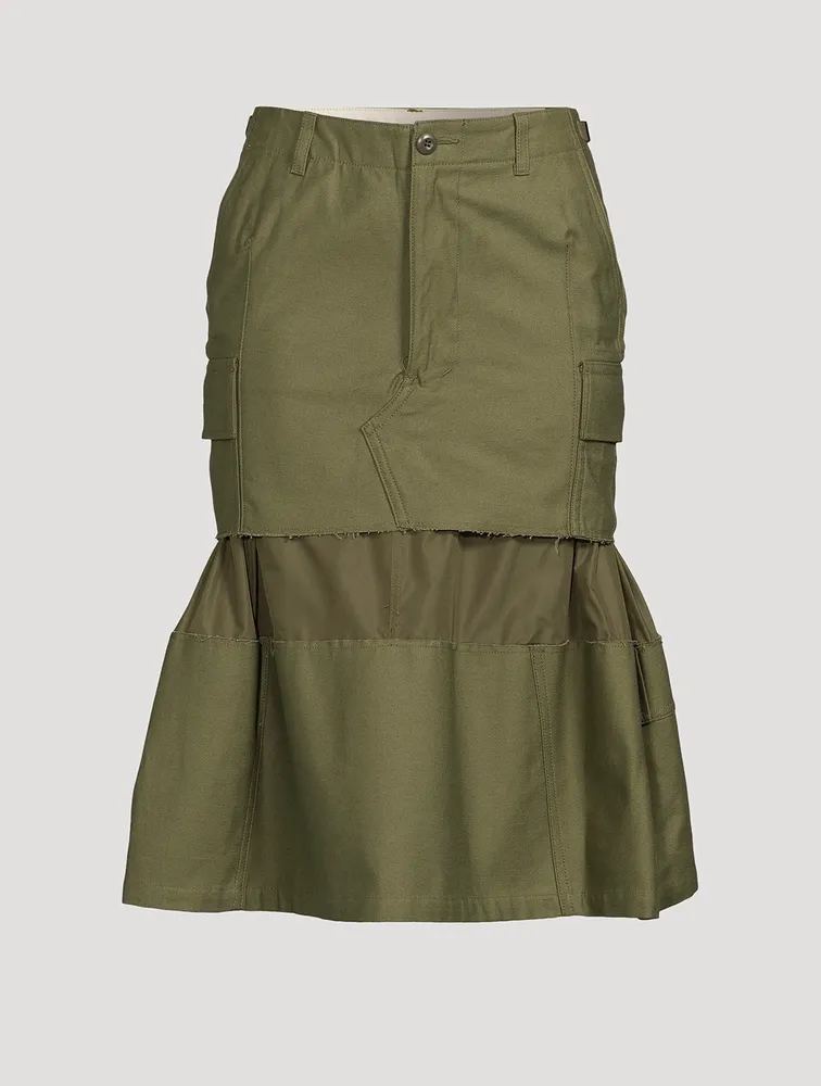 Cotton Cargo Midi Skirt