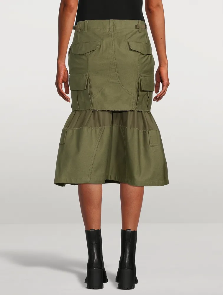 Cotton Cargo Midi Skirt