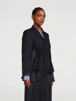 Gathered-Waist Blazer