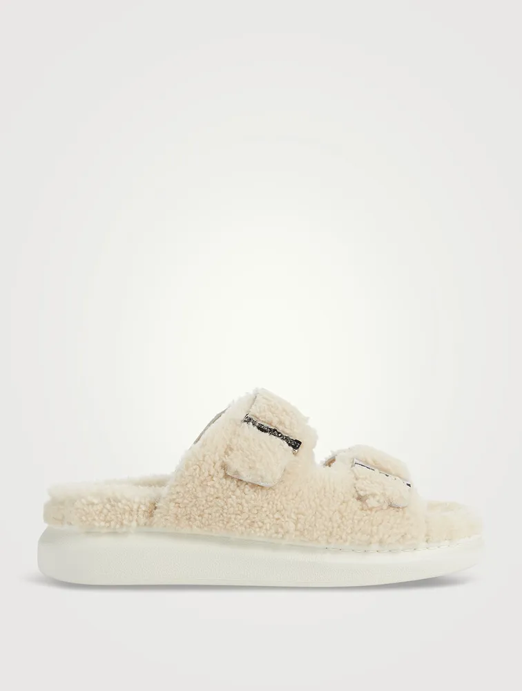 Hybrid Shearling Slide Sandals