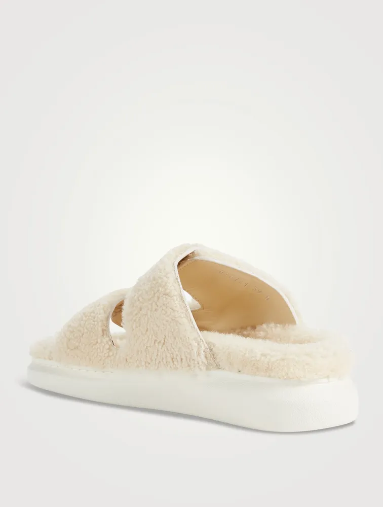 Hybrid Shearling Slide Sandals