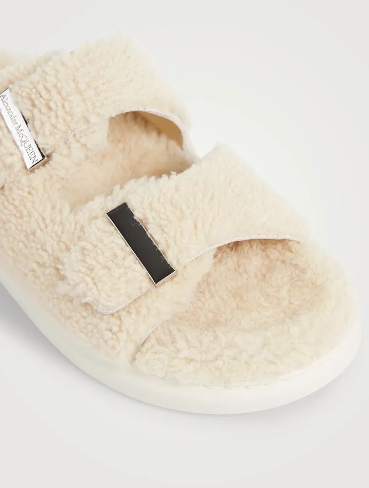 Hybrid Shearling Slide Sandals