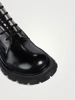 Wander Shearling-Lined Leather Combat Boots