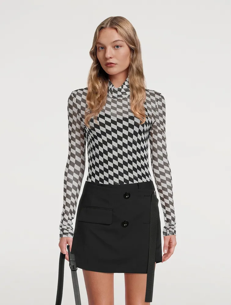 PXL Mesh Mockneck Top