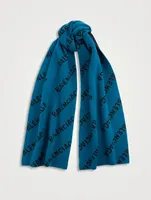 Logo Jacquard Wool Scarf