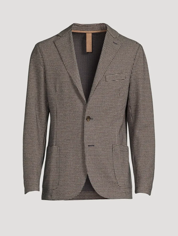 Jersey Jacket Houndstooth Print