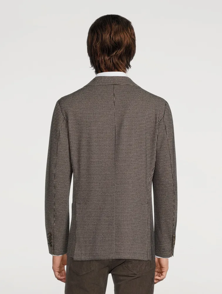 Jersey Jacket Houndstooth Print