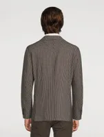 Jersey Jacket Houndstooth Print