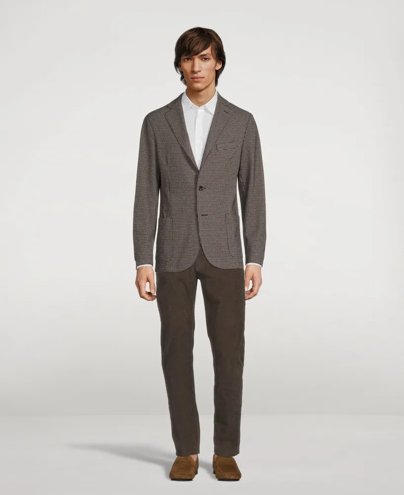 Jersey Jacket Houndstooth Print