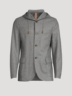 Wool-Blend Hooded Jacket