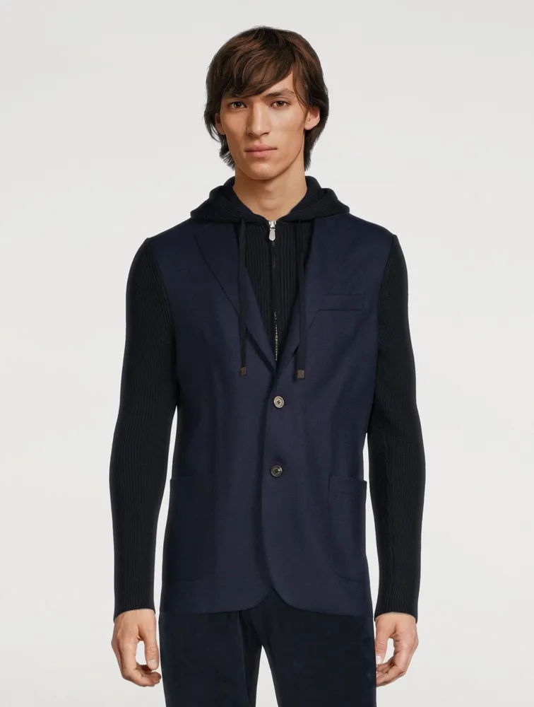 Wool Knit Flannel Jacket