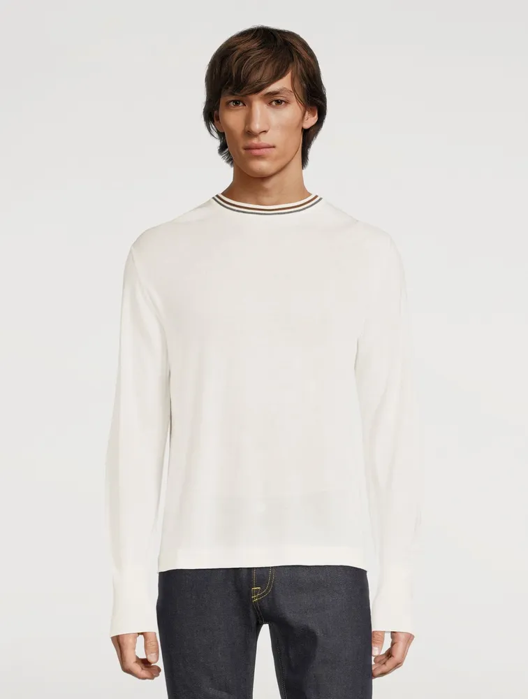 Wool Sweater With Contrast Trims