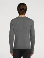 Wool Ribbed Knit Sweater