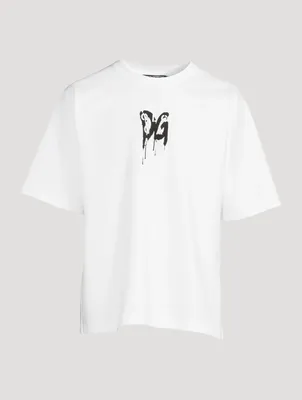 Cotton Jersey T-Shirt With Spray Logo