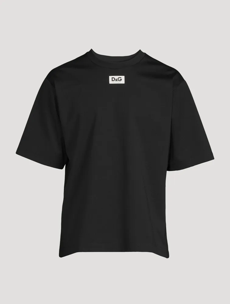 Cotton Jersey T-Shirt With Rubber Logo