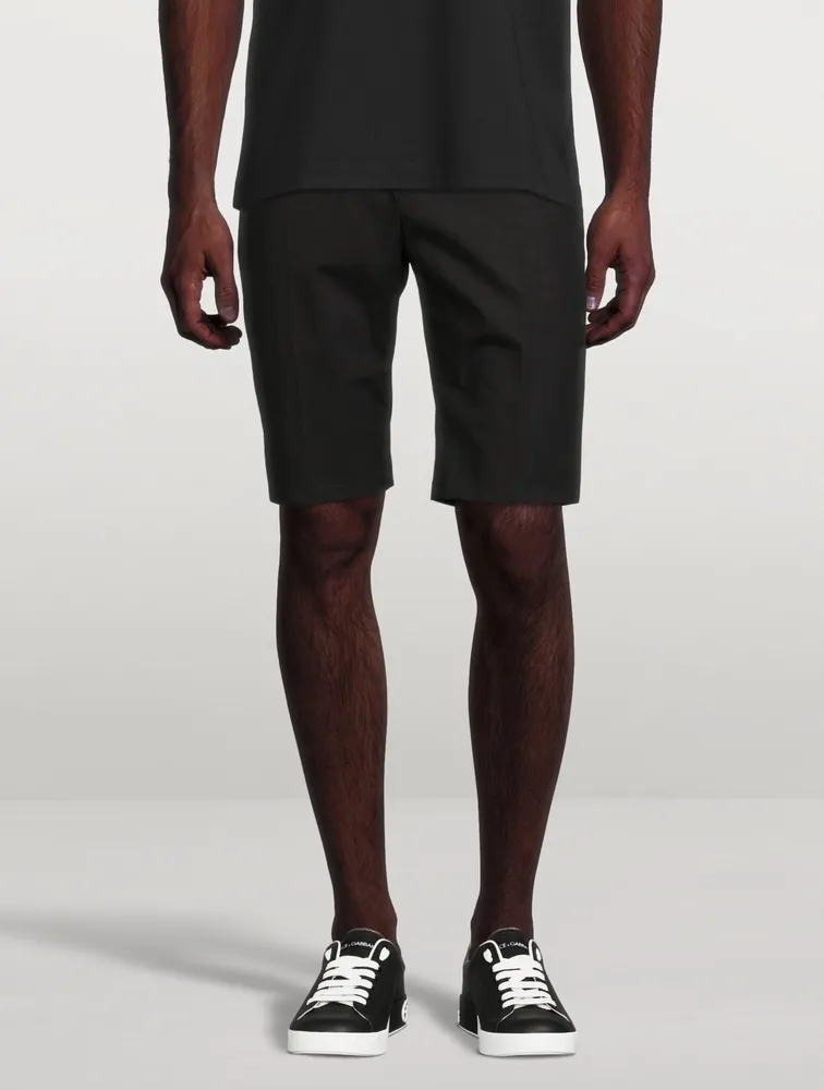 Cotton Stretch Shorts With Trim
