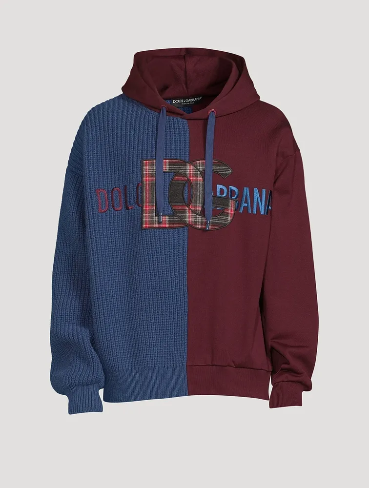 Wool And Jersey Hoodie With Patch